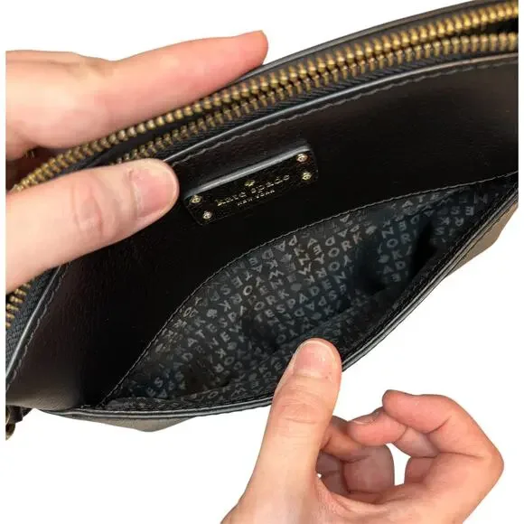 Kate Spade Millie Grove Street Crossbody Black Pebbled Leather Purse - Picture 10 of 11